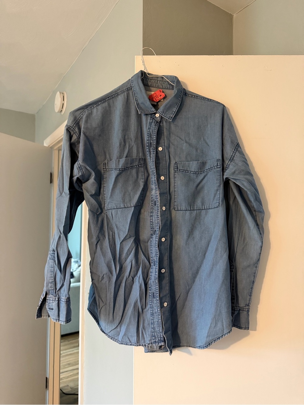 Old Navy Light Blue Denim Button-Down Shirt